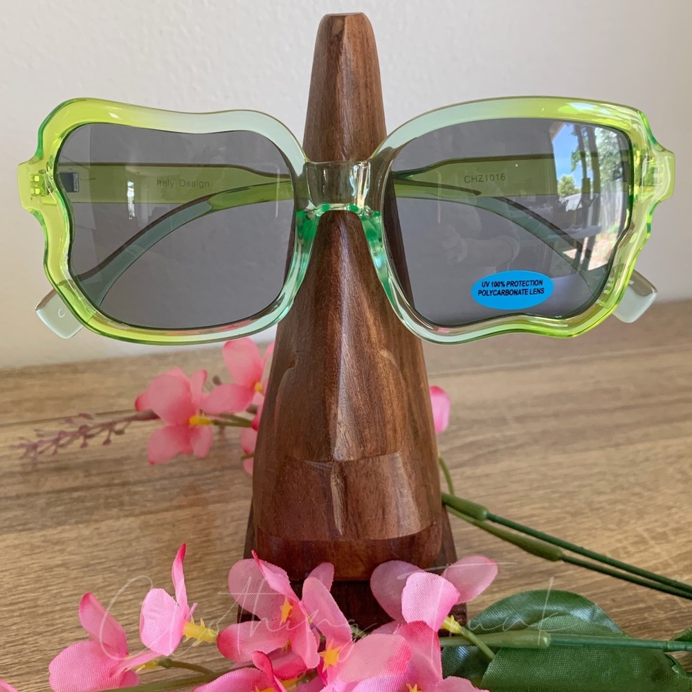 Lime Green Squiggly Rimmed Sunglasses